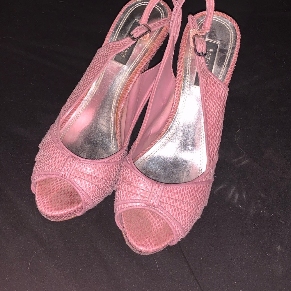 Pink white house heels